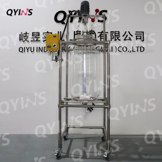 防爆桶型分液器 單層玻璃反應(yīng)釜推進式攪拌槳 100L200L300L